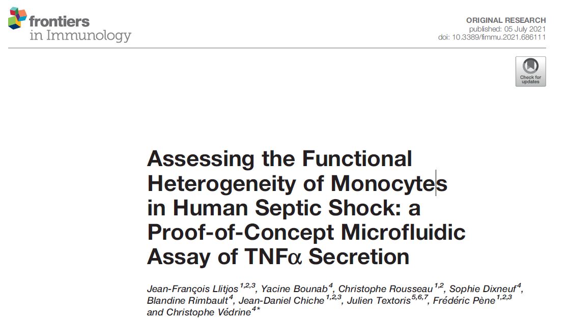 Assessing the Functional Heterogenenity of Monocytes in human septic shock