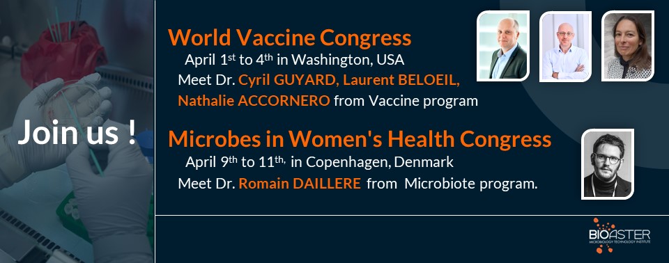 Joins BIOASTER at World Vaccine Congerss
